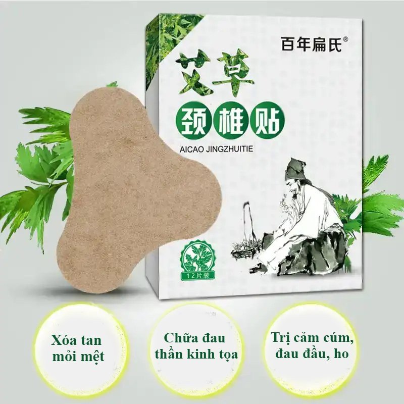 Hộp 12 miếng dán thảo dược giảm đau vai gáy cổ giảm đau thắt lưng trị đốt sống cổ nhức mỏi