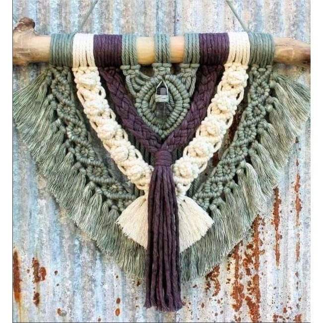 Mành treo trang trí Macrame dây cotton màu Decor nhà phòng ngủ Homestay