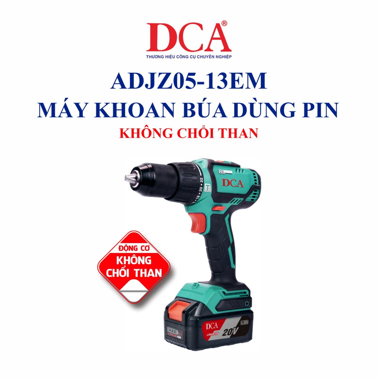 Máy khoan búa dùng pin 20V/4.0Ah DCA ADJZ05-13EM