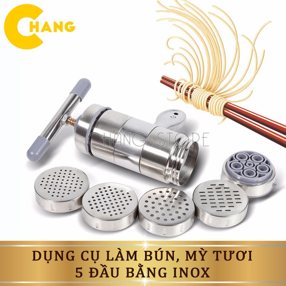 Máy làm bún tươi làm mì sợi tại nhà-5 lưỡi cho 5 dạng sợi khác nhau-Khuôn làm bánh lọt- Khuôn Làm Bánh Lọt Dụng Cụ Làm Bún Mì Tươi