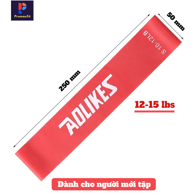 Dây kháng lực miniband tập gym chân mông tay đùi cao su đàn hồi ngũ sắc nam nữ