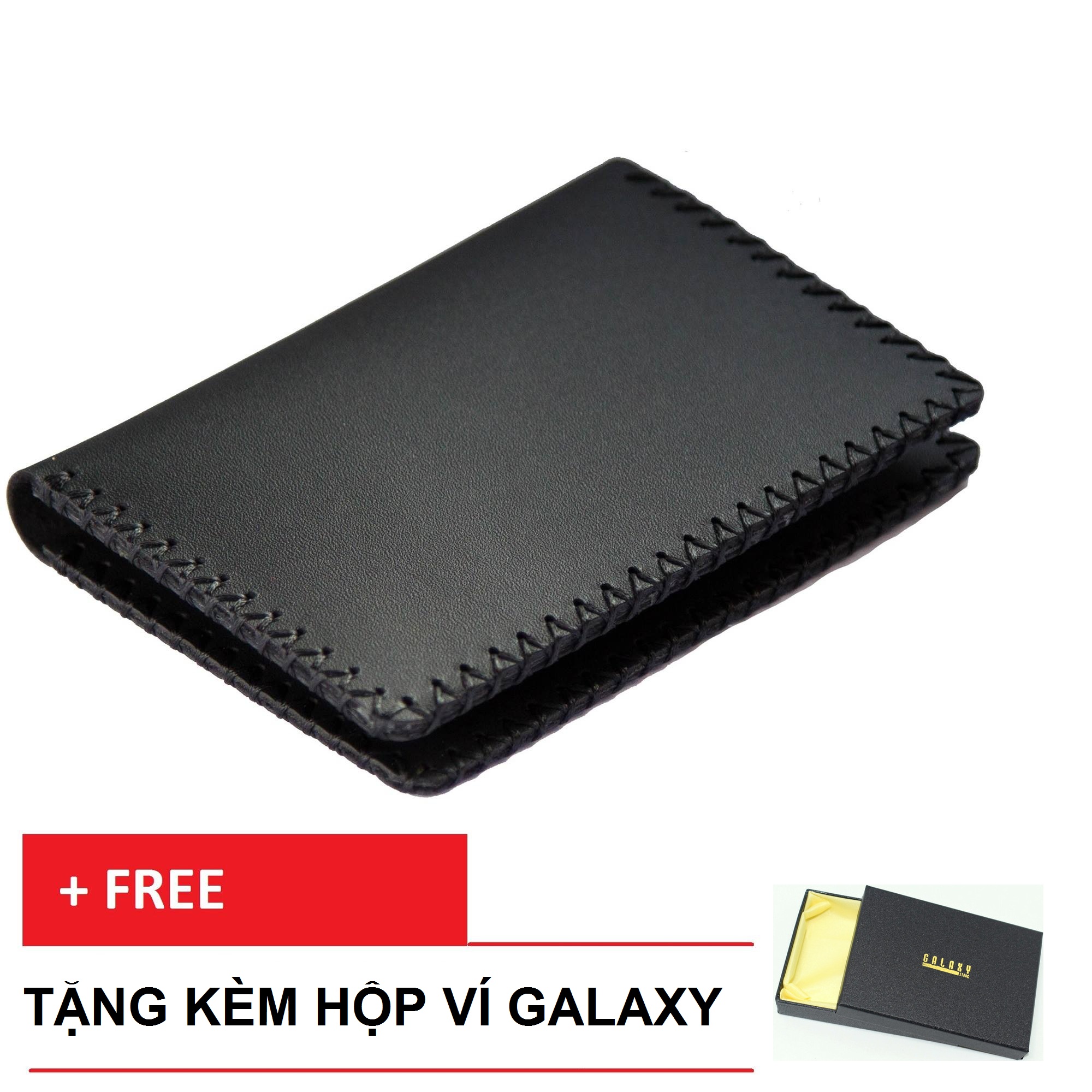Ví Bóp Nam Nhỏ Handmade Da Bò Thật Galaxy Store GVM (Tặng Hộp Ví)