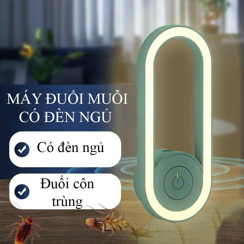 Đèn đuổi côn trùng, máy đuổi muỗi có đèn ngủ, đèn ngủ đuổi muỗi bằng sóng siêu âm - Hàng chính hãng - Đèn LED xua đuổi côn trùng ruồi muỗi hiệu quả, máy đuổi ruồi muỗi côn trùng
