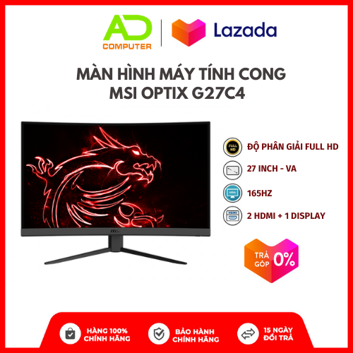 [TRẢ GÓP 0%] Màn hình MSI Optix G27C4 – 27″ CONG FHD 165Hz - BH 36 Tháng