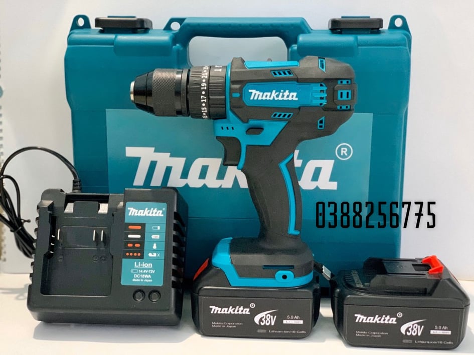 Máy Khoan Pin Makita 38v Có Chức năng Búa.Đầu 13 ly. pin 5.0Ah .BẢO HÀNH 1NĂM