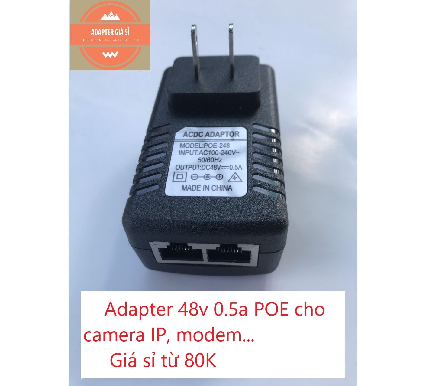 Adapter nguồn 48v 0.5a poe dùng cho camera ip modem wifi..