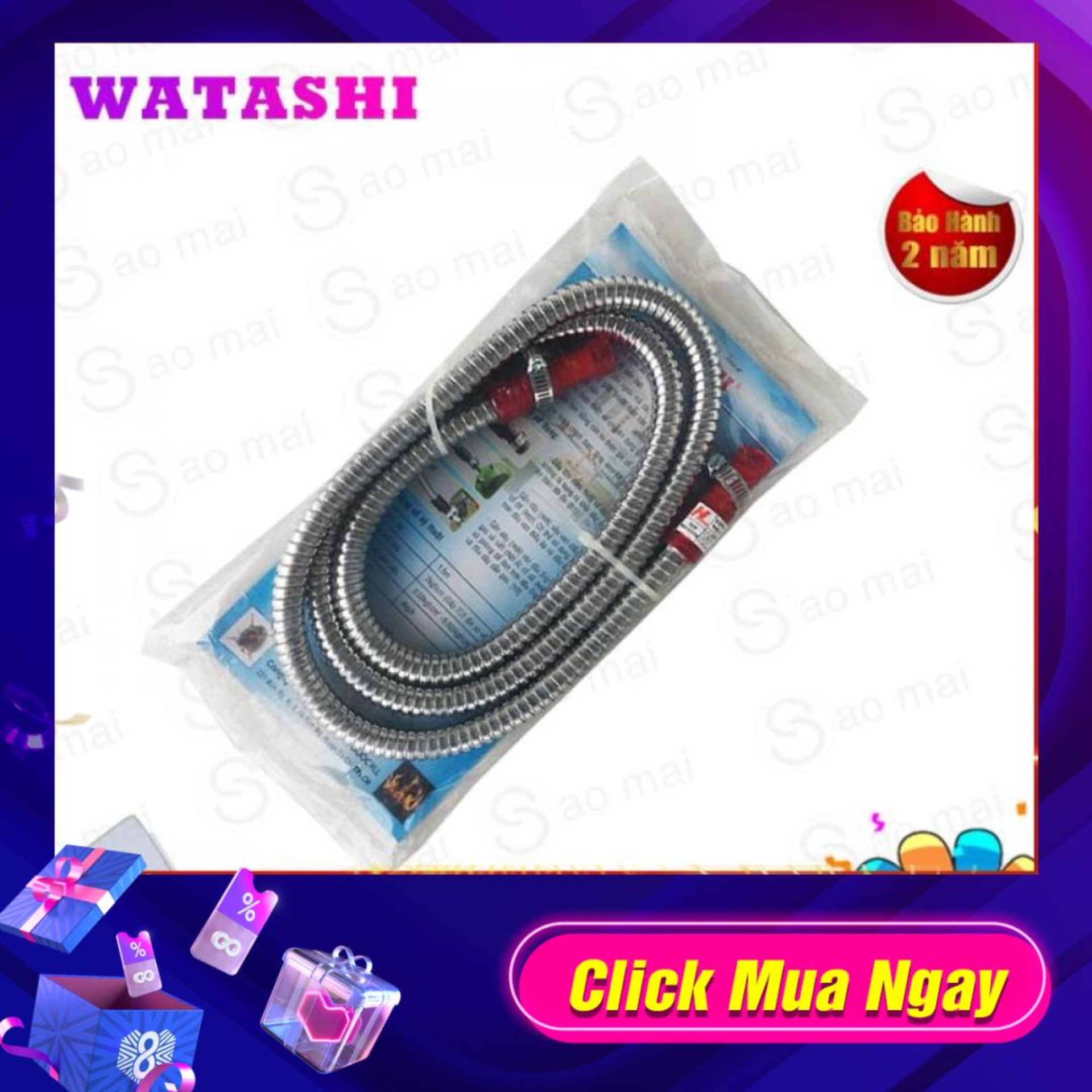 Dây dẫn gas bọc Inox Watashi hàng cao cấp