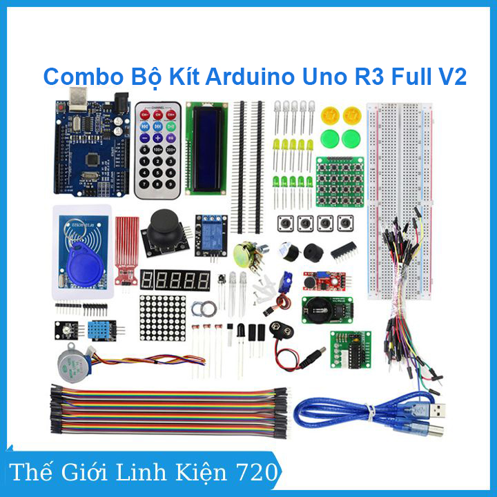 Combo bộ kít arduino uno r3 full v2 - bh 06 tháng