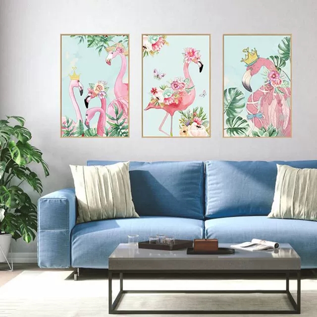 Decal dán tường: Khung tranh hồng hạc GL222