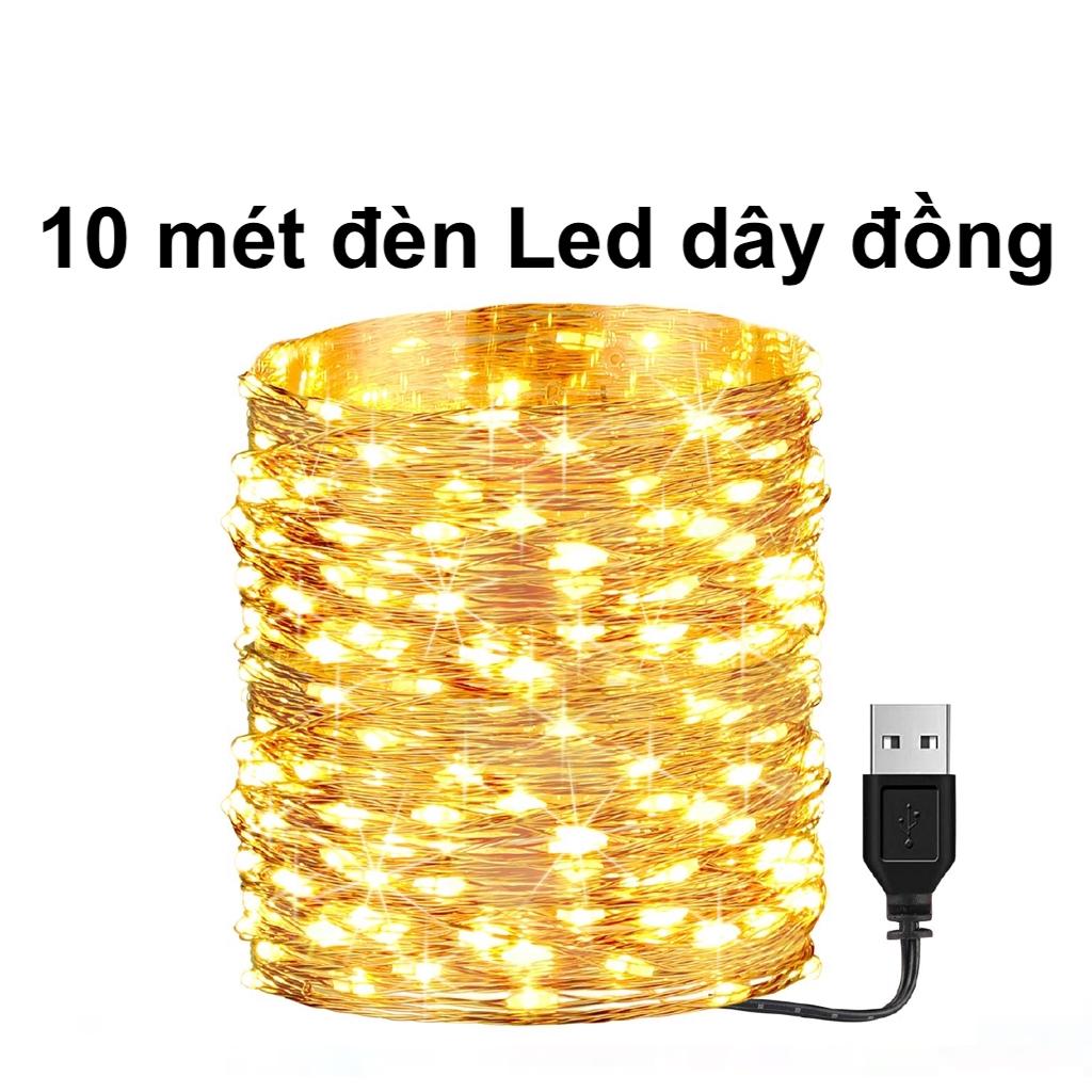 10m Dây đèn led trang trí, Dây Đèn led dây đồng sử dụng cổng USB 5v không chớp nháy Led Fairy Light/ Đèn led đom đóm dùng trang trí phòng ngủ, nhà cửa, giáng sinh noel, năm mới  Kyto Shop