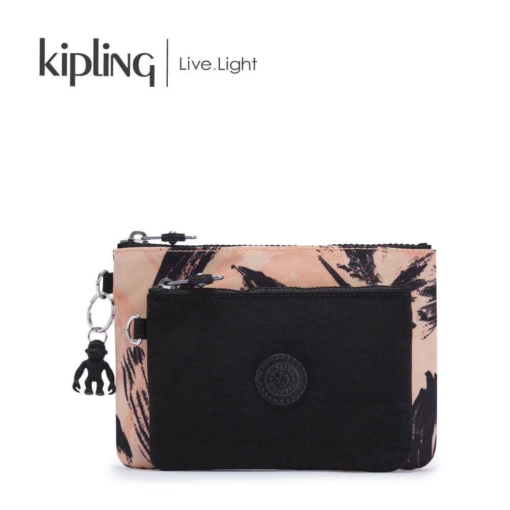 Kipling ví duo pouch - coral flower / bright palm - huki6033