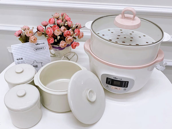Nồi nấu cháo chậm - chưng - hấp 1,6l hãng Bear