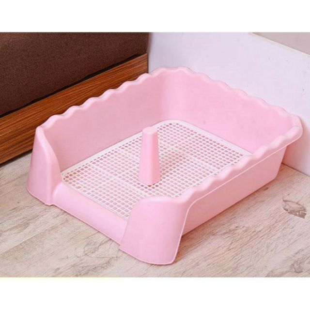 [HCM]Khay vệ sinh có cọc và thành cao cho chó +Size Lớn + Tặng kèm miếng lót