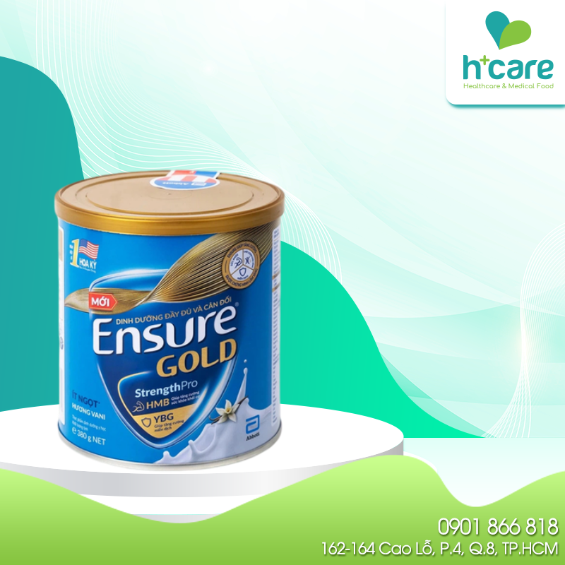 Sữa Bột Ensure Gold ( hương Vani ít ngọt)  380g - Dinh Dưỡng Đầy Đủ Giúp Tăng Cường Sức Khỏe Cho Người Già Ăn Uống Kém