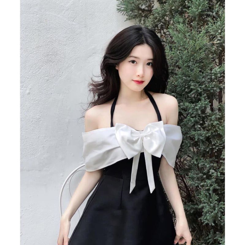 Váy Trễ Vai Cổ Yếm Nơ giá rẻ Tháng 82023BigGo Việt Nam