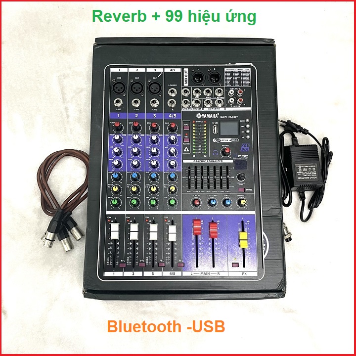 Bàn trộn âm thanh Mixer M4 PLUSS yamaha có Bluetooth, Ghép dàn karaoke,Hát Linestream,Loa kéo