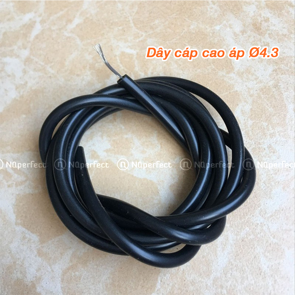 [HCM][1MÉT] Dây cáp kim sứ cao áp silicon chịu nhiệt độ cao 200°C đánh lửa bếp gas Ø4.3mm / Ø5.3mm / Ø6.5mm (kết nối dây đánh lửa)