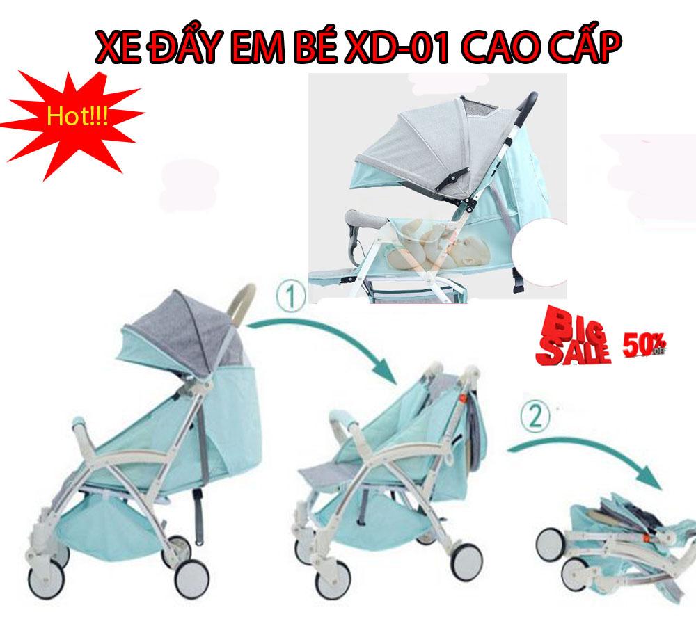 Xe đẩy em bé ở đà nẵng , Xe đẩy em bé siêu gọn nhẹ - CHỌN NGAY XE ĐẨY CHO BÉ MẪU MỚI, Khung xe chắc chắn, 2 khoang đựng đồ phụ, khoang chính rộng; MẪU XD01-32, Giảm giá 50% NGAY HÔM NAY, Bảo hành 1 đổi 1 Sản phẩm trên toàn quốc