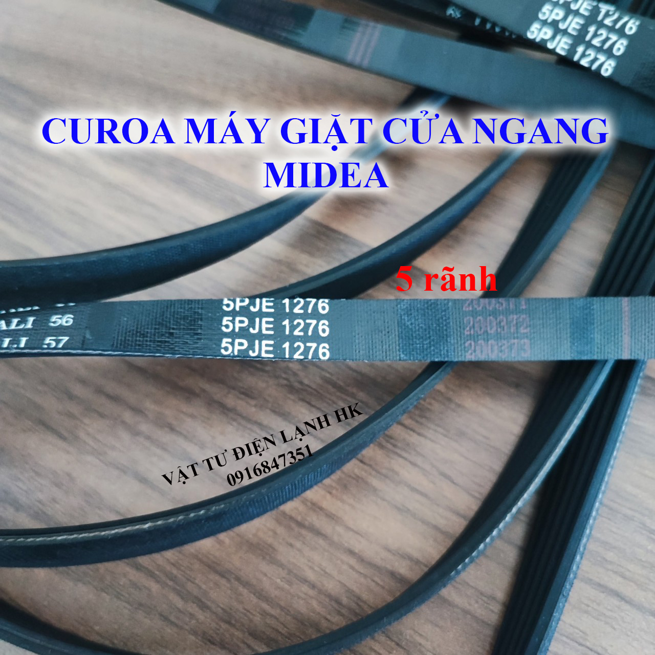 Dây curoa máy giặt sấy lồng ngang - đai culoa cửa trước 5pje 1276 5pje1276 midea media 5 rãnh