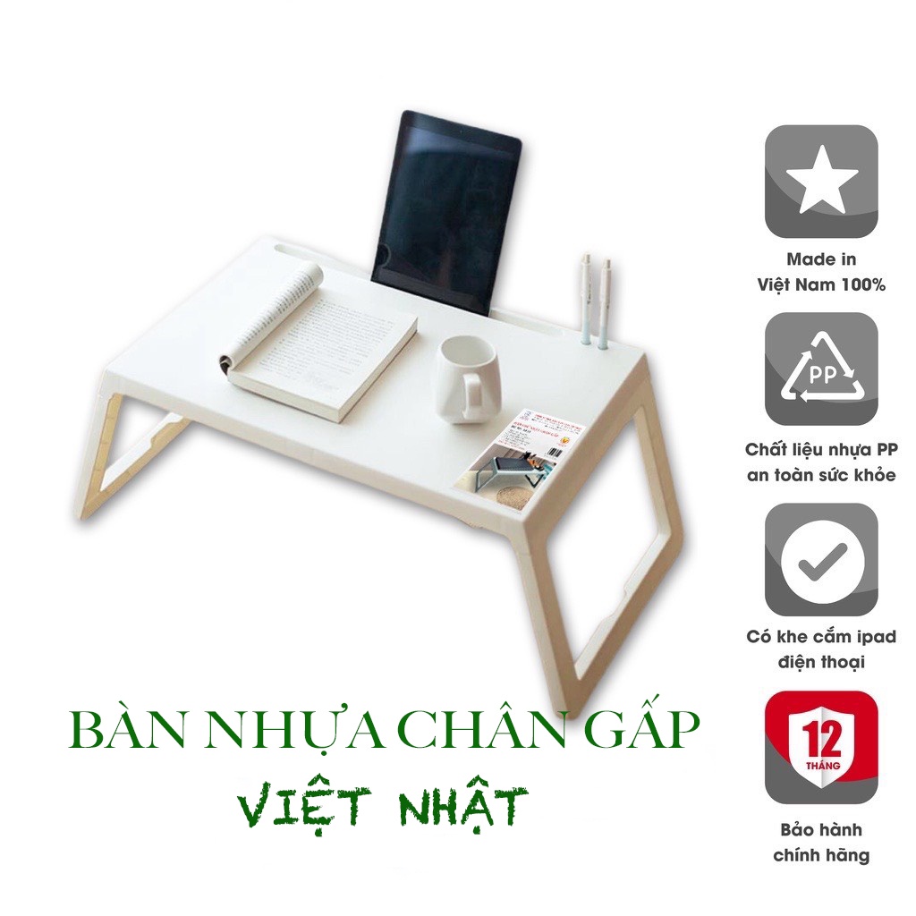 Bàn Học Gấp Gọn Cho Bé Thông Minh, Bàn Nhựa 1833 Cao Cấp Có Khe Cắm Bút Cắm Ipad - chính hãng VIỆT NHẬT Plastic