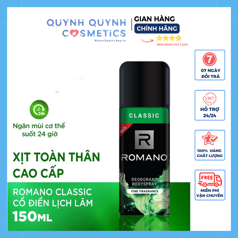 Xịt khử mùi romano hương classic 150ml - 1 chai