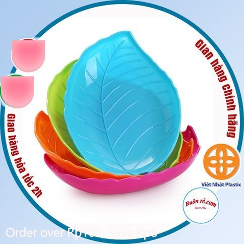 Đĩa nhựa hình lá Việt Nhật 2 size to nhỏ (MS:1241 1242) đựng hoa quả, bánh kẹo, đồ ăn thiết kế mới lạ đẹp mắt -br 01226