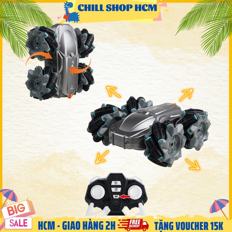 Xe Điều Khiển Từ Xa Có Sạc Pin Tốc Độ Cao Xoay 360 Độ Điều Khiển Từ Xa 4 Bánh xe Mecanum Cuộn Độc Đáo Chạy 2 Mặt Chống Ngã Đồ Chơi Cho Bé Ô tô Điều Khiển Từ Xa Đồ Chơi Trẻ Em Cho Bé Trai Xe Đua Ô Tô/ Mô Tô Địa Hình