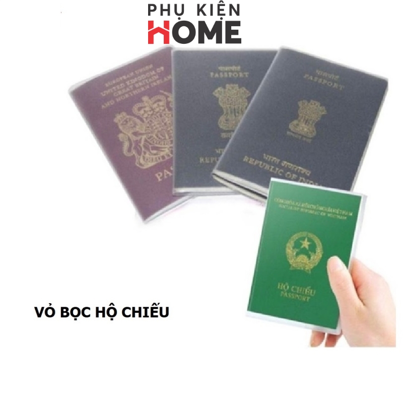 Bao Passport – Vỏ Bọc Hộ Chiếu - Ví Đựng Hộ Chiếu Dẻo Trong Suốt, Chống Thấm Nước, Có Khe Kẹp Thẻ Và Vé Máy Bay Tiện Dụng, An Toàn. Phụ Kiện Home 5310