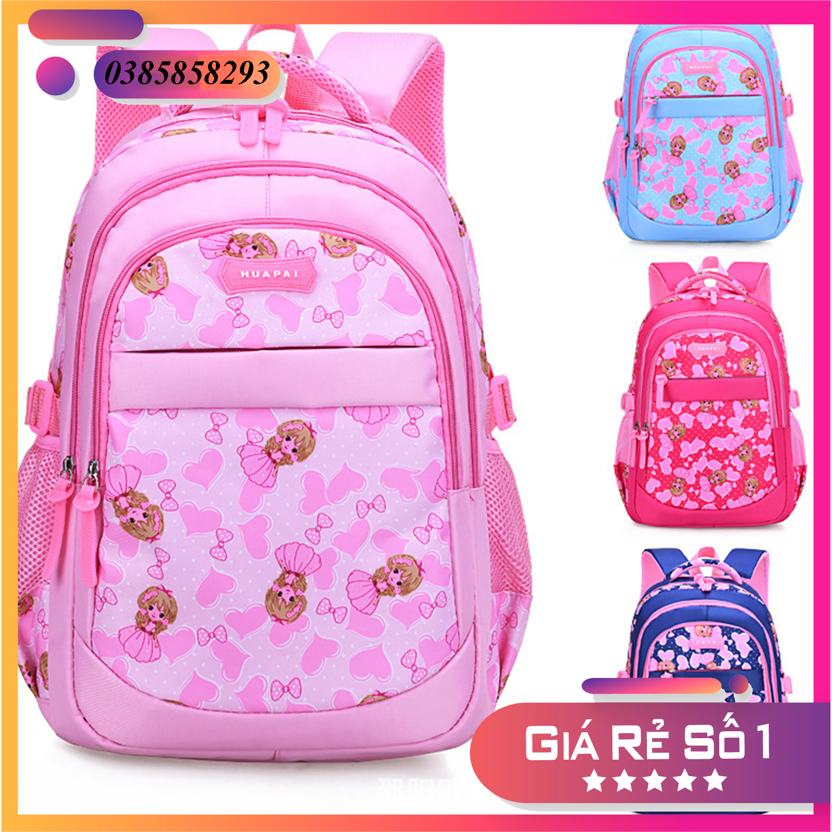 [HÀNG ĐẸP] Balo đi học cho bé gái cấp 1 đi học từ lớp 1 đến lớp 4, cặp sách học sinh tiểu học chống thấm nước, chống gù nhiều ngăn họa tiết xinh xắn nữ tính