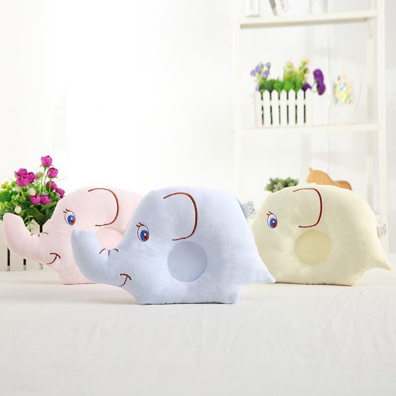 Gối chống bẹt đầu cho bé Gối bông gòn hình voi cho