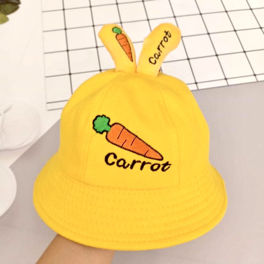 Mũ Vành Carot bucket cho bé 2-4 tuổi - Có dây chống rơi- Vải kaki