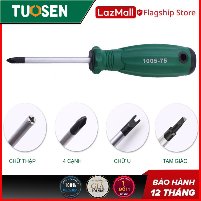 Bộ 4 tô vít đặc biệt: tô vít chữ thập, tô vít 3 cạnh, tô vít chữ U, tô vít tam giác; có từ tính mạnh - TUOSEN