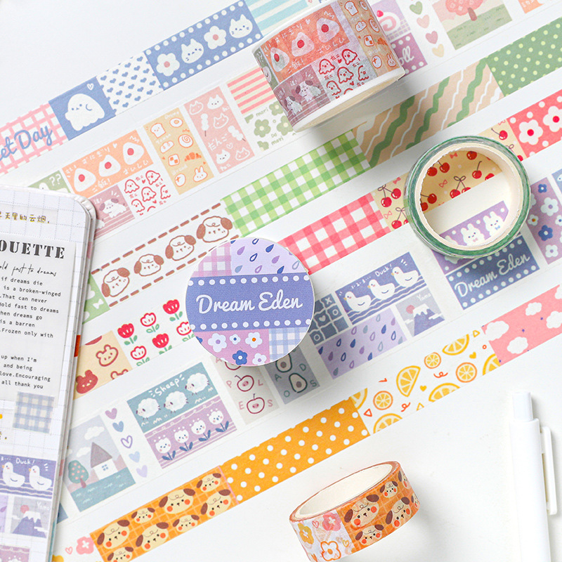 Washitape (băng dính) LITTLE CUTE nông trại Mây trang trí sổ, album, nhật ký, lưu bút