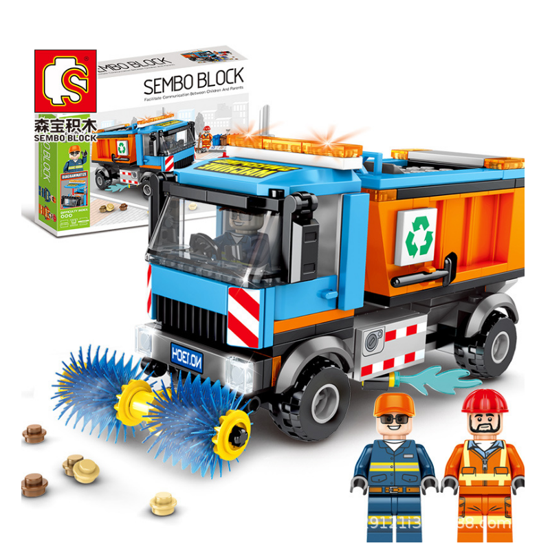 Bộ ghép hình lego xe ô tô chở rác gồm 206 chi tiết bằng nhựa cao cấp