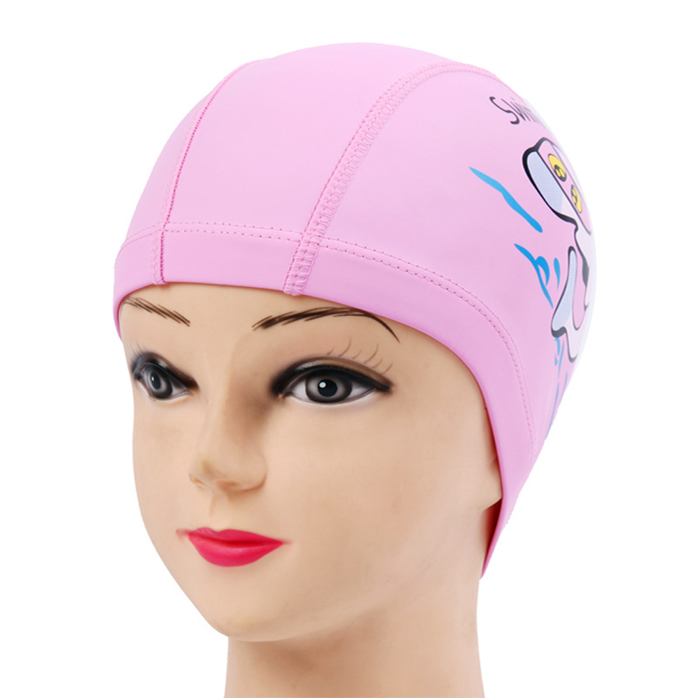 CUIXI Children Cute Cute Cartoon Swimming Hat Waterproof High Elasticity Ear Protection Swim Cap For Boys Girls