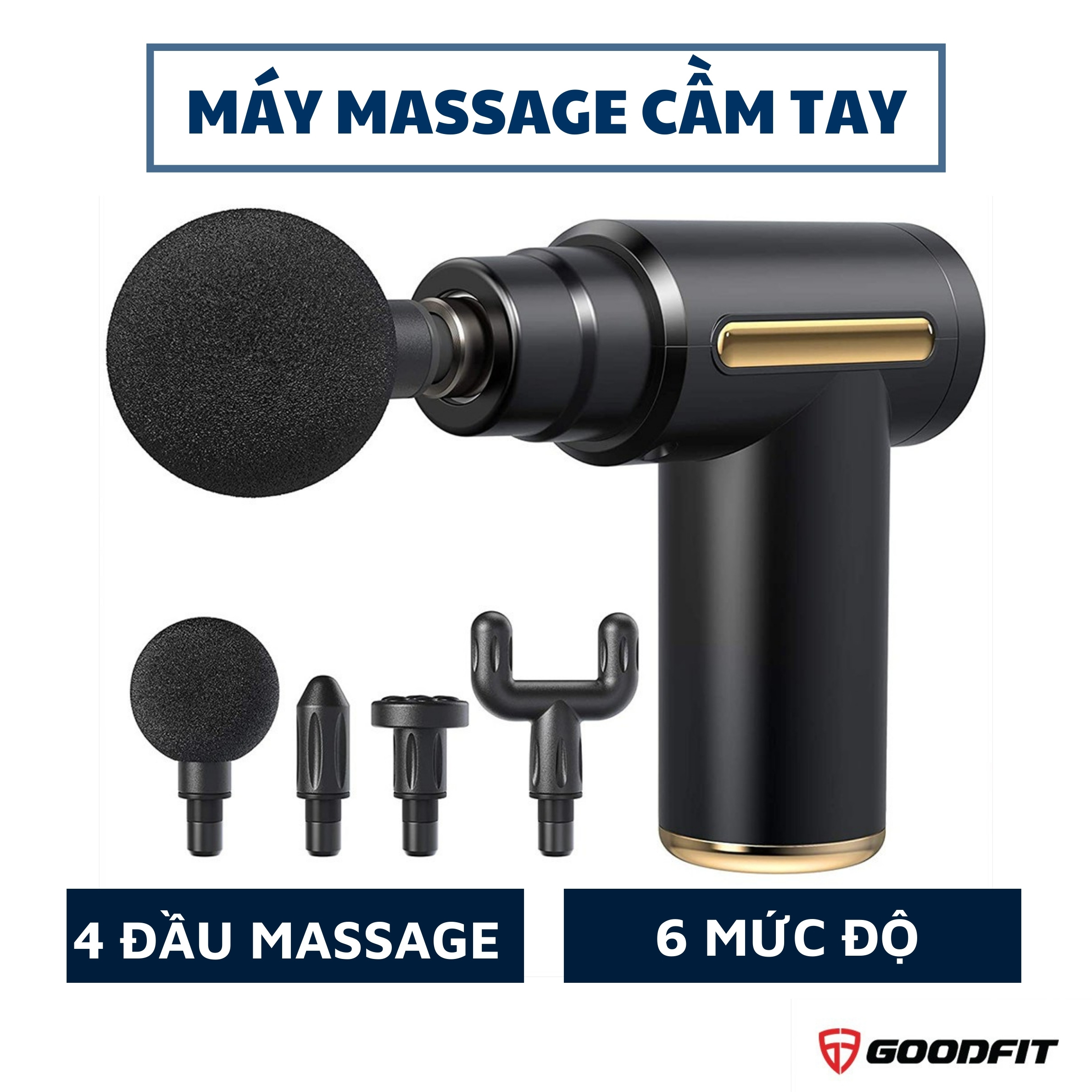 Máy massage cầm tay 4 đầu 6 chế độ - máy massage cầm tay mini, súng massage cầm tay mini toàn thân.