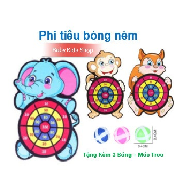 Bảng phi tiêu bóng dính hình động vật đáng yêu cho bé