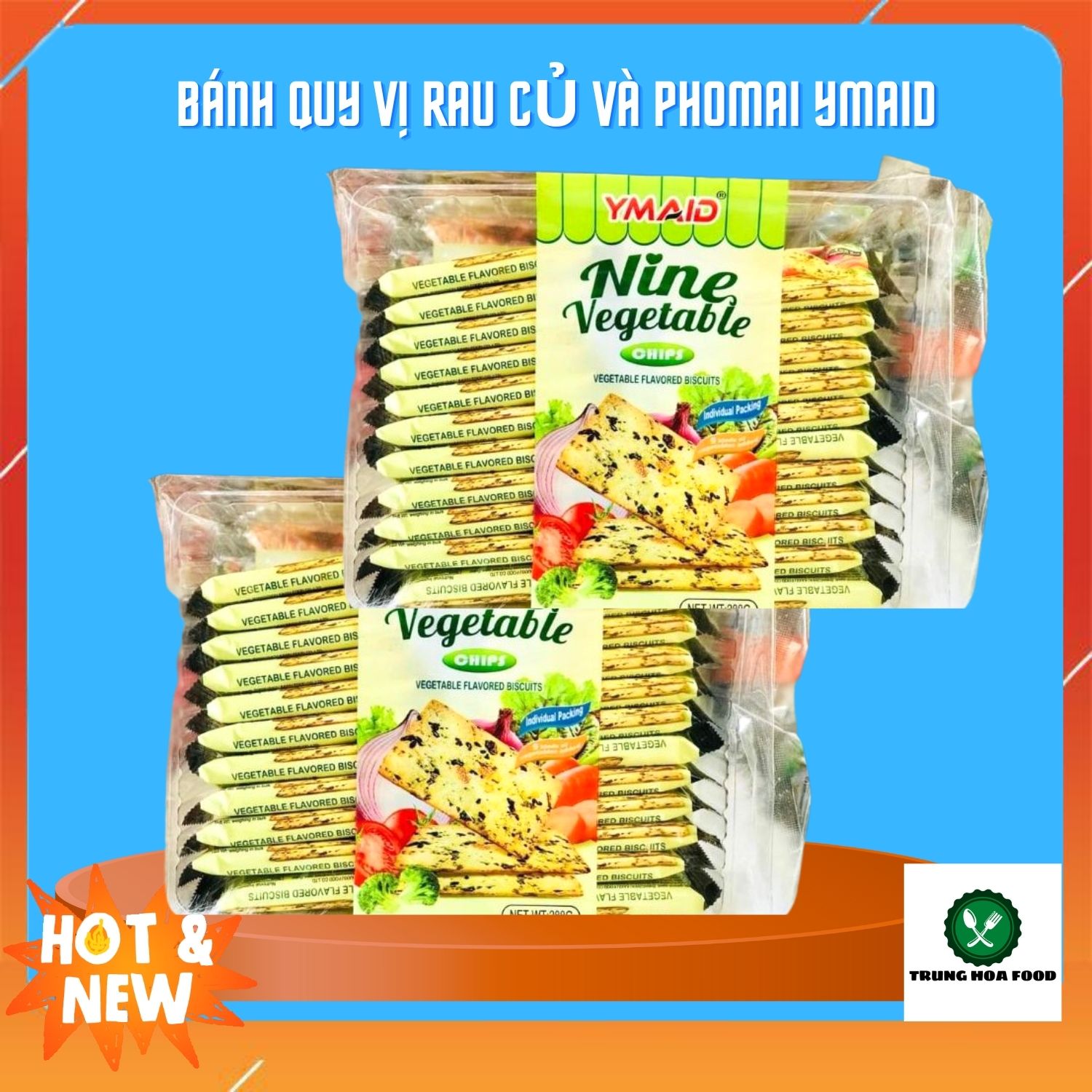 Bánh quy vị rau củ và phomai Ymaid/ Super Viviga HongKong 288g, bánh ăn kiêng, bánh cho người tiểu đường