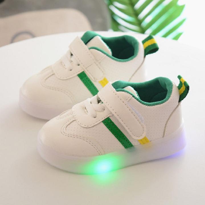 giày sneaker 2 sọc có đèn cho bé trai - bé gái