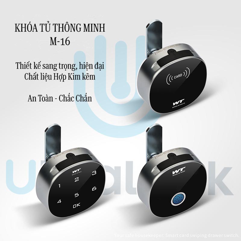 Khóa tủ vân tay thông minh khóa tủ nhôm kinh tủ hồ sơ mở bằng vân tay M16