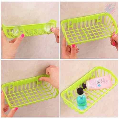 Giá nhựa để mút rửa chén có giác hút tiện lợi