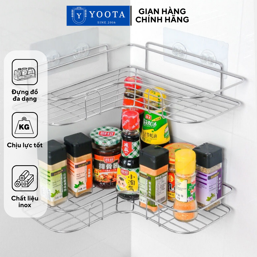 Kệ Góc Dán Tường Nhà Tắm, Kệ Nhà Tắm Đựng Đồ Thông Minh Thép Sơn Tĩnh Điện Không Gỉ  Kệ Đựng Đồ Nhà Bếp Đa Năng