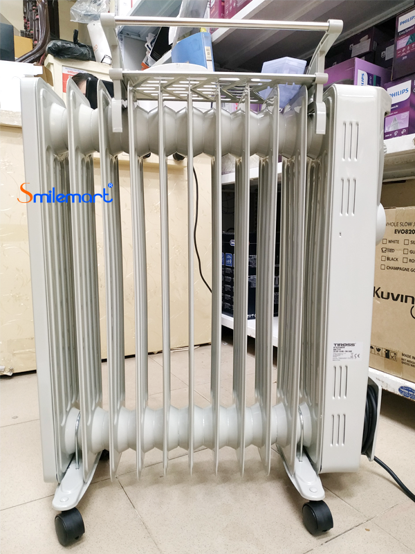[bh chính hãng 12 tháng] máy sưởi dầu 11 thanh tiross ts924 (15-20m2, có giá phơi đồ, có khay đựng nước thơm, không đốt cháy oxi)