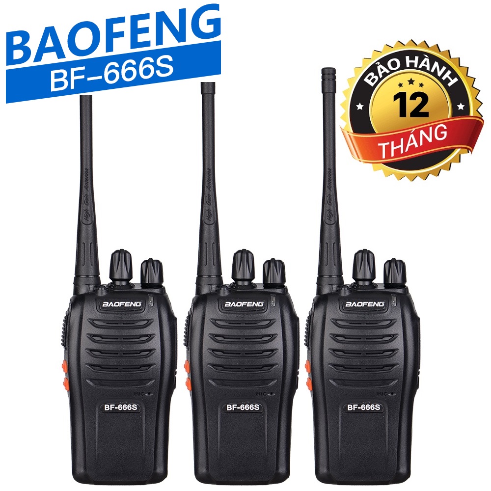 Bộ 03 Bộ đàm Baofeng BF-666S - BH:12 Tháng