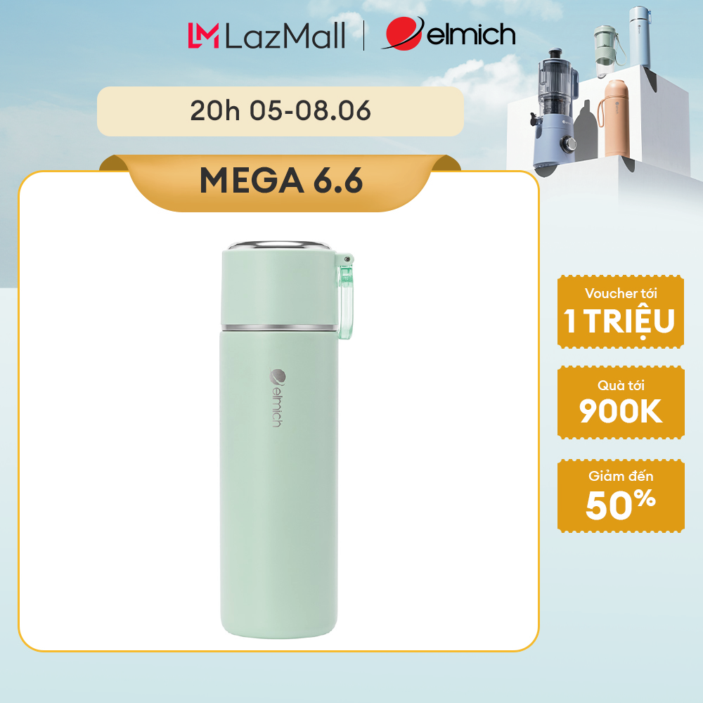 (MEGA 6.6)Bình giữ nhiệt inox 316 Elmich EL8315 dung tích 480ml