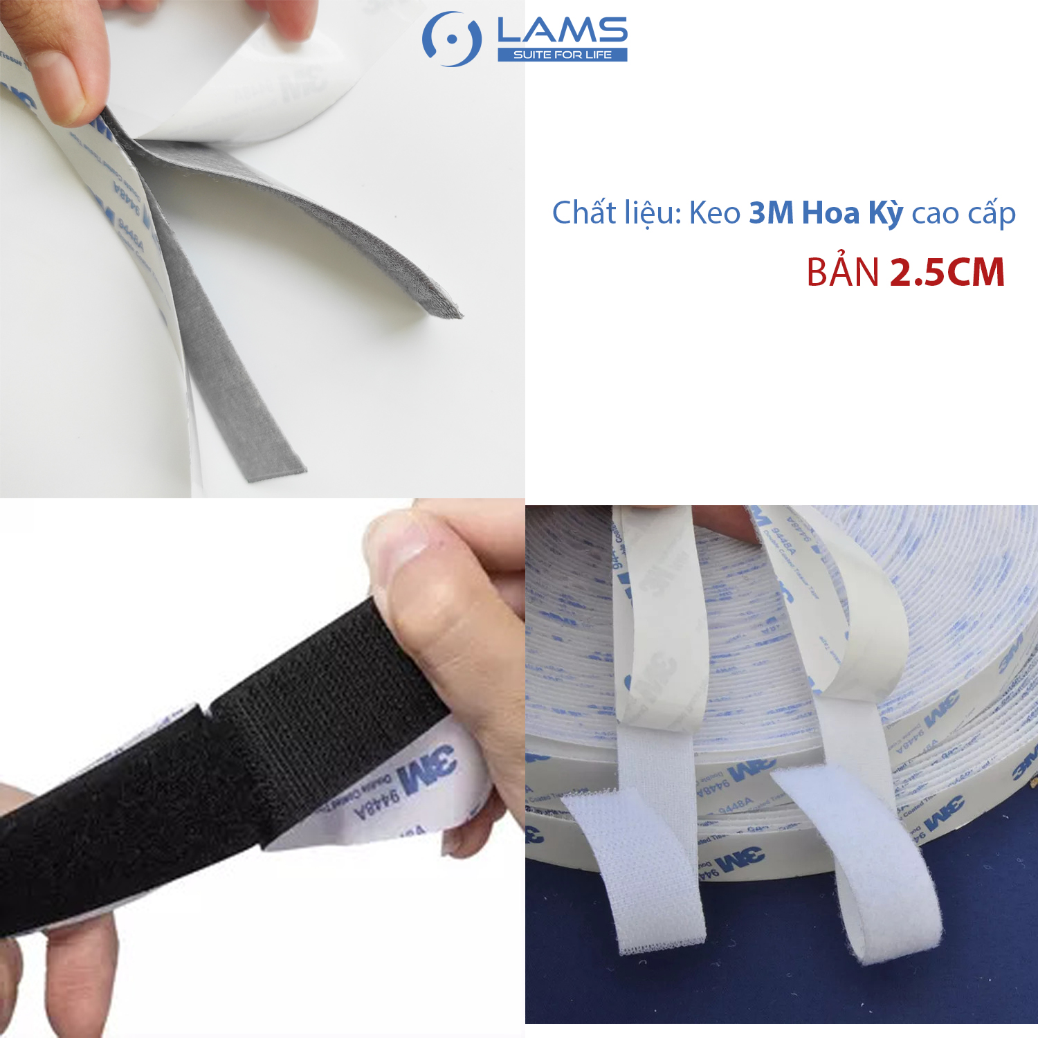 Set băng dán xé keo 3M Hoa Kỳ cao cấp siêu dính bản 2.5cm
