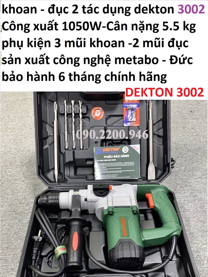 Máy khoan đục 2 chức năng hugong 613 dekton metabo DK-3002 nội địa trung ương