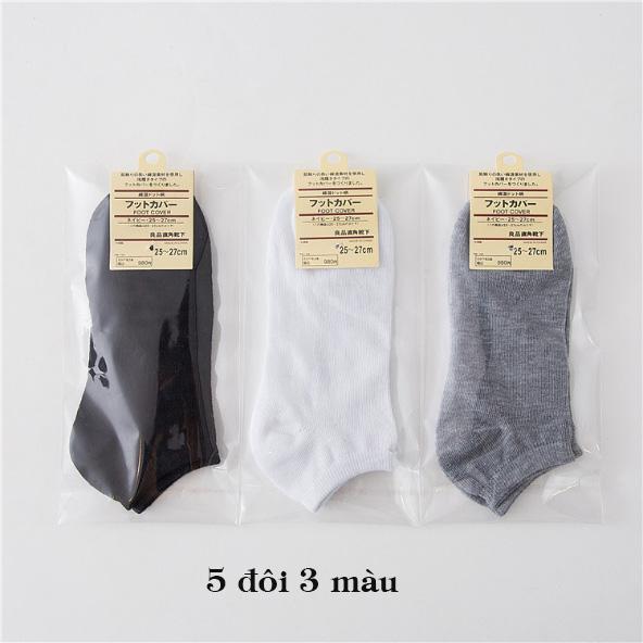 [HCM]SET 5 ĐÔI Tất/Vớ Nam/Nữ Cổ Thấp Cute ⚡ Phong Cách Hàn Quốc - QT08
