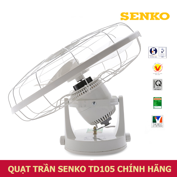 Quạt trần đảo SenKo TD105 , quạt gắn trần động cơ đồng 100% senko