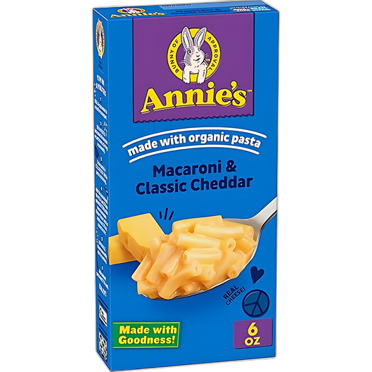 Nui hữu cơ phô mai Annies's - Macaroni & Classic Cheddar 170g, Xuất xứ: Mỹ